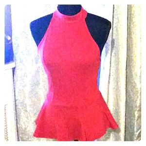 Red peplum top